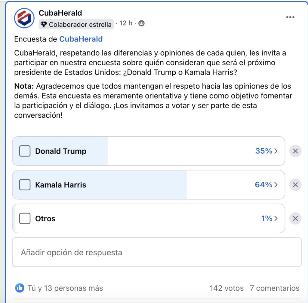 Encuesta en Facebook sobre futuros presidentes de EE.UU.